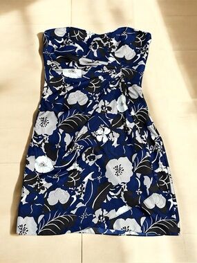 Sunner 100% Silk Strapless Floral Dress Size 6 NWT Made in USA
